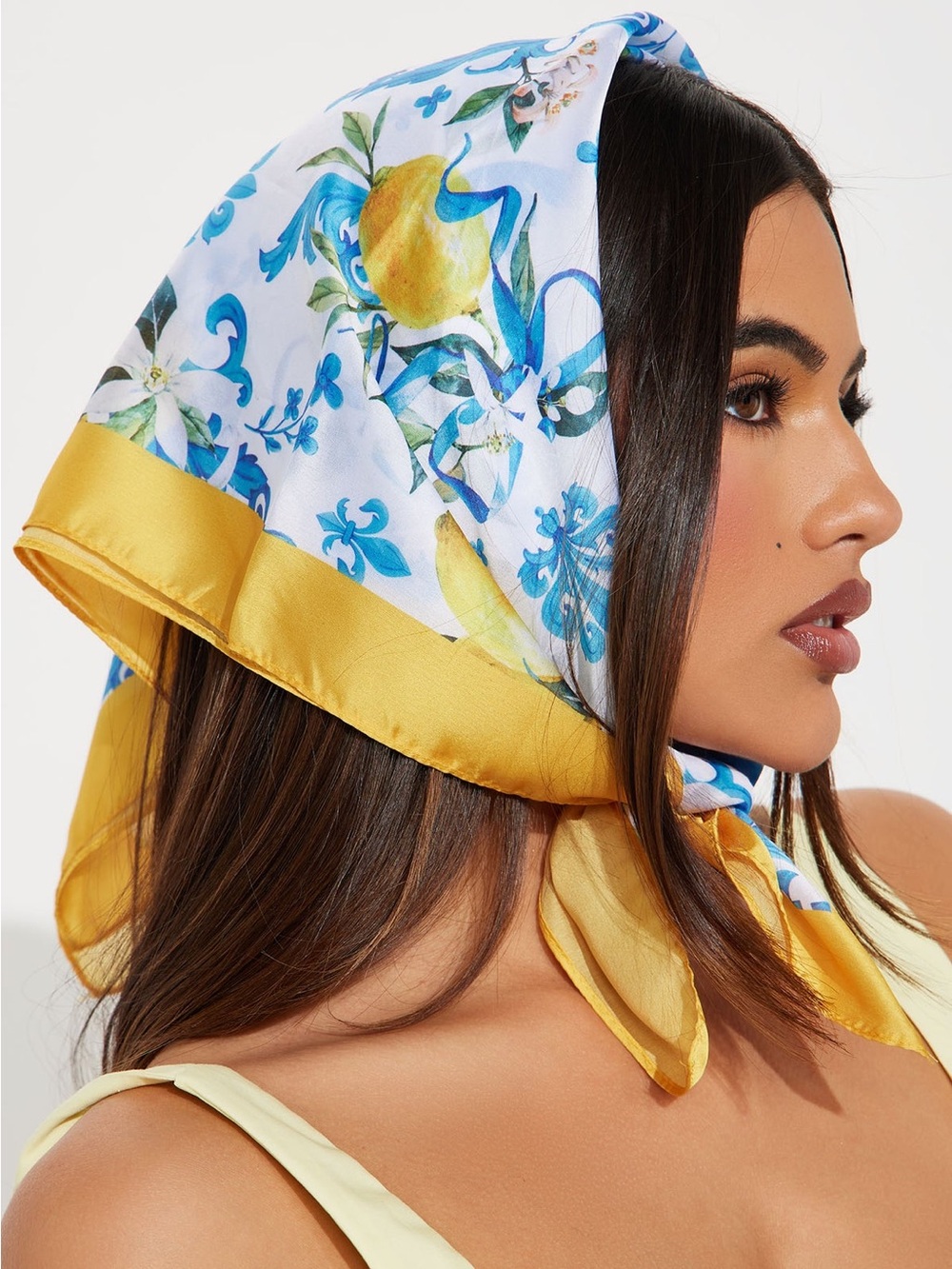 New Amalfi Coast Lemon Head Wrap - Yellow/combo